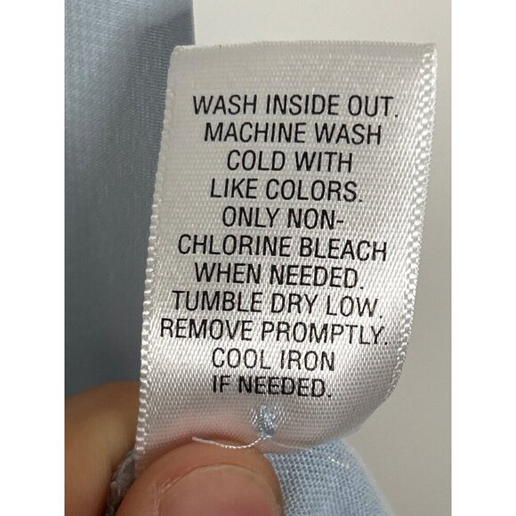 Princess Vera Wang Light Blue Sheer Lace Collared Button Down Tank Top Sz XS - Picture 6 of 8